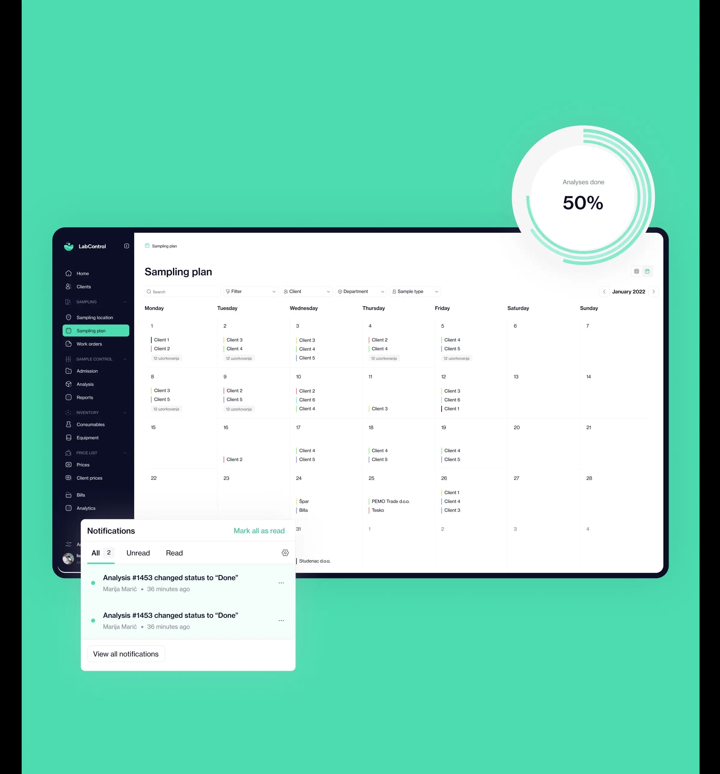 Lab-Control-calendar