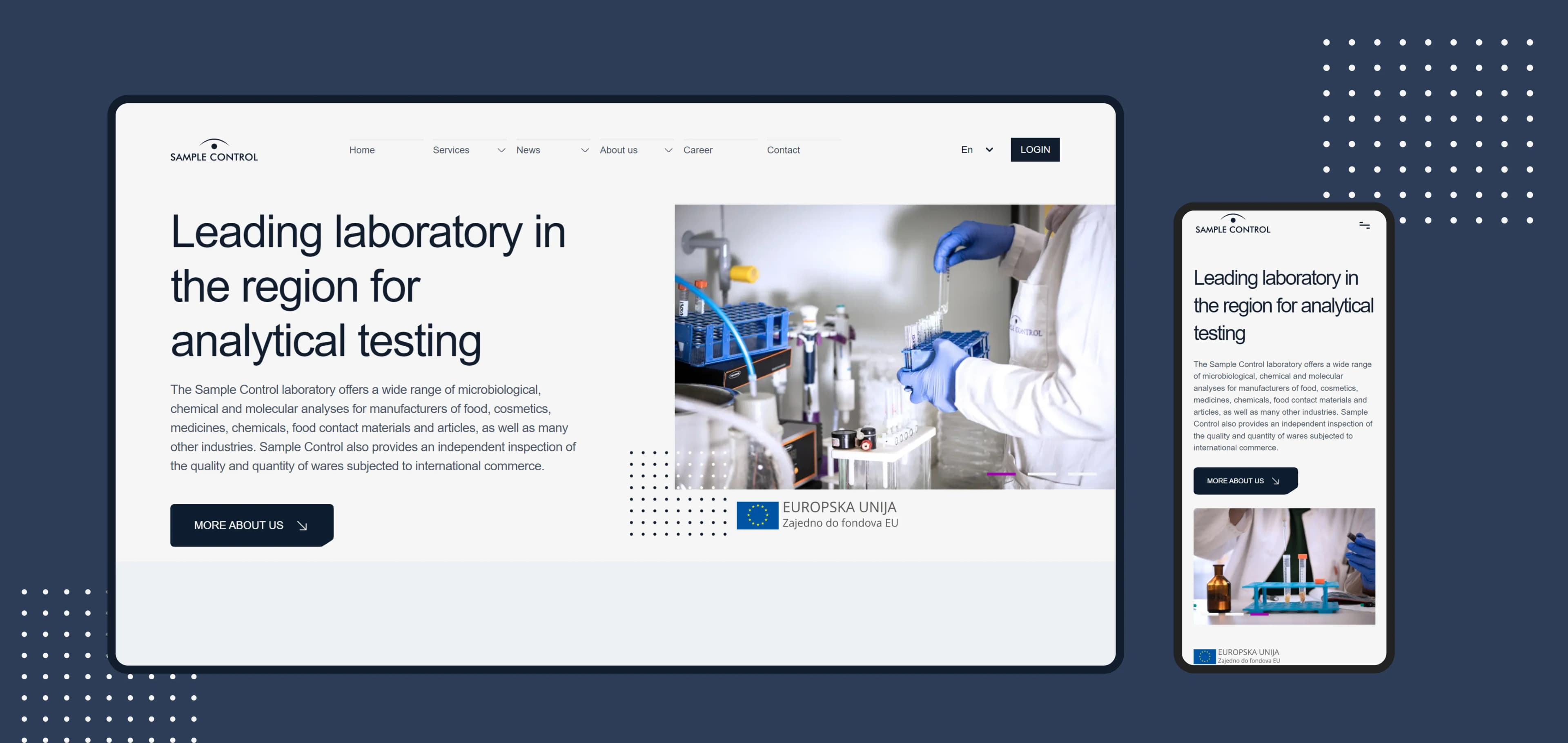 Sample Control landing page preview