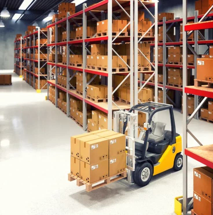 HLogistics forklift in the warehouse