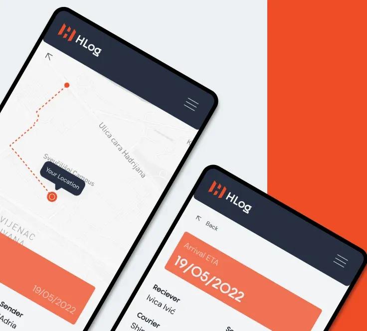 HLogistics app preview on mobile device